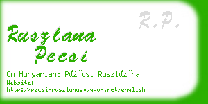 ruszlana pecsi business card
